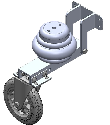 Bowser — caster wheel air-spring suspension