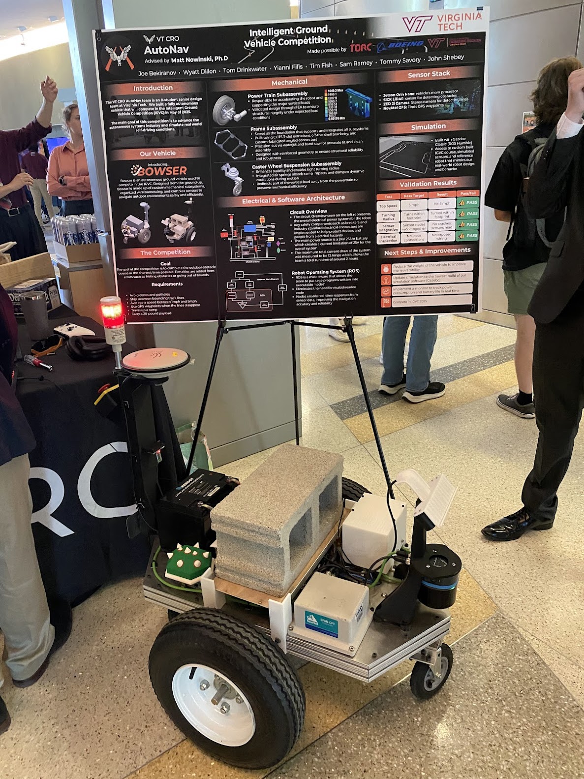 Bowser at the Virginia Tech IGVC senior design expo