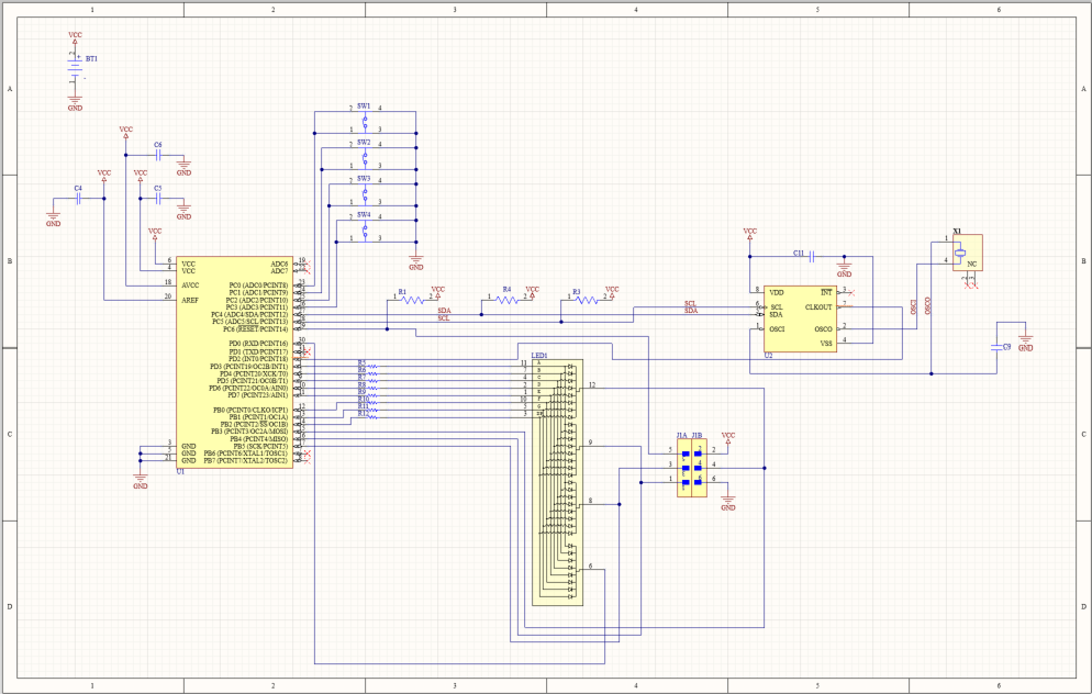 Timepiece — full system schematic, Altium Designer